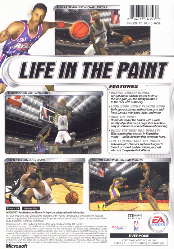 
NBA Live 2002 | Xbox | back cover | Data by MobyGames.com
