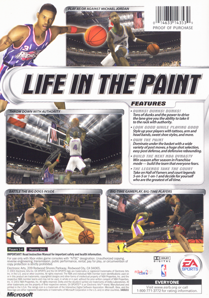 
NBA Live 2002 | Xbox | back cover | Data by MobyGames.com