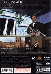 
007: Quantum of Solace | PlayStation 2 | back cover | Region: North America | source-country=United States | Data by MobyGames.com