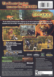 
Cabela's Dangerous Hunts | Xbox | back cover | Data by MobyGames.com