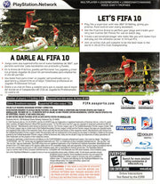 
FIFA Soccer 10 | PlayStation 3 | back cover | Region: North America | source-country=Mexico,United States | Data by MobyGames.com