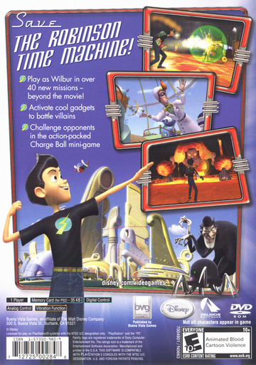 
Meet the Robinsons | PlayStation 2 | back cover | Region: North America | source-country=United States | Data by MobyGames.com