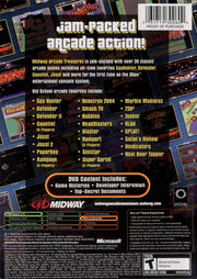 Midway Arcade Treasures | Xbox | back cover | region=North America | source-country=United States | zypher-v2 | moby-659fae12768d | Data by MobyGames.com
