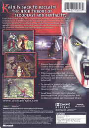 
The Legacy of Kain Series: Blood Omen 2 | Xbox | back cover | Data by MobyGames.com
