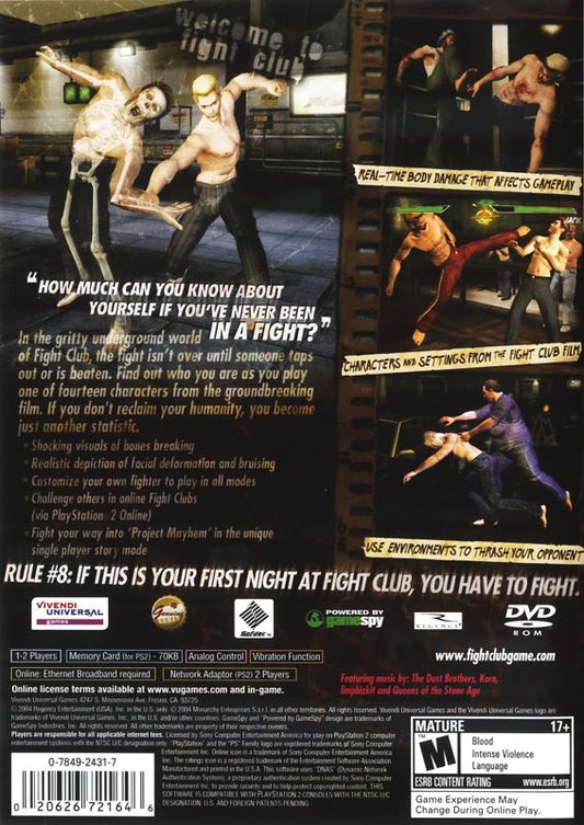 
Fight Club | PlayStation 2 | back cover | Data by MobyGames.com