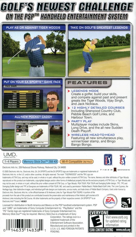 
Tiger Woods PGA Tour | PSP | back cover | Data by MobyGames.com