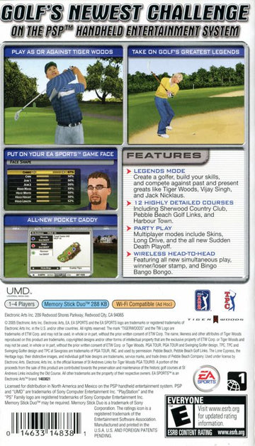 
Tiger Woods PGA Tour | PSP | back cover | Data by MobyGames.com