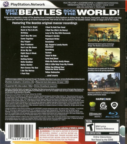 
The Beatles: Rock Band | PlayStation 3 | back cover | Data by MobyGames.com