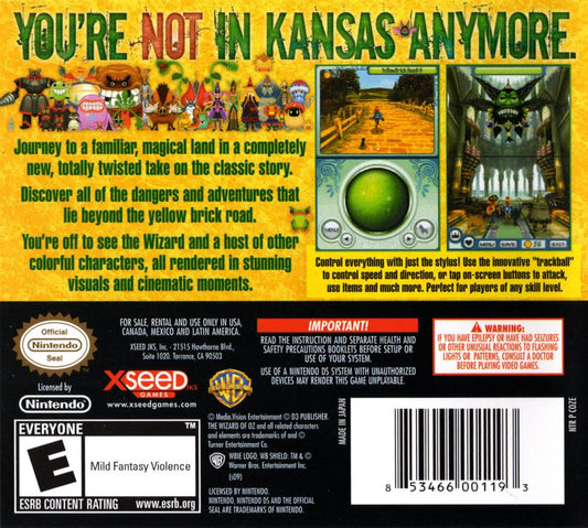 
The Wizard of Oz: Beyond the Yellow Brick Road | Nintendo DS | back cover | Data by MobyGames.com