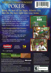 
World Championship Poker | Xbox | back cover | Region: North America | source-country=United States | Data by MobyGames.com