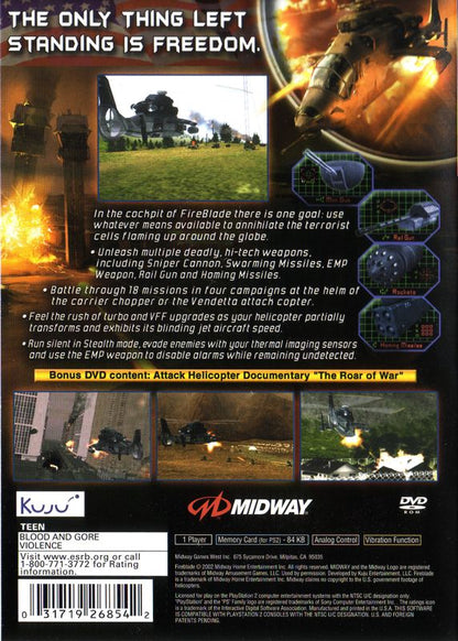 
Fire Blade | PlayStation 2 | back cover | Data by MobyGames.com