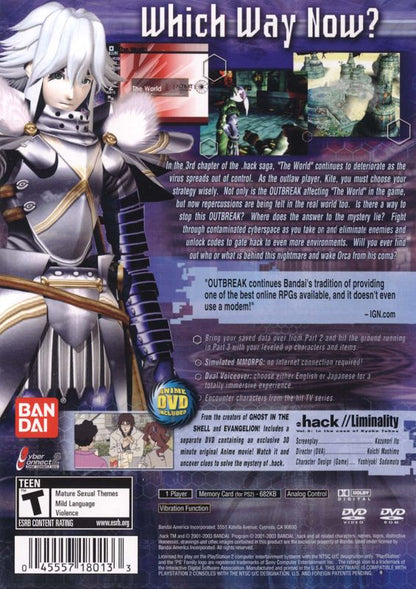 
.hack//Outbreak: Part 3 | PlayStation 2 | back cover | Data by MobyGames.com