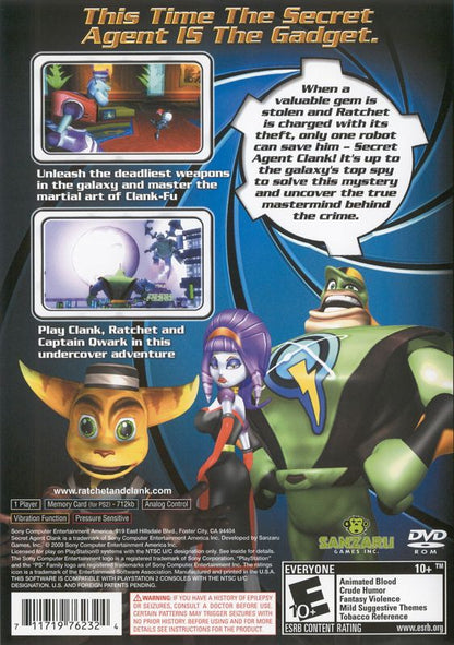 Secret Agent Clank | PlayStation 2 | back cover | region=North America | source-country=United States | zypher-v2 | moby-ab30a81b4bce | Data by MobyGames.com