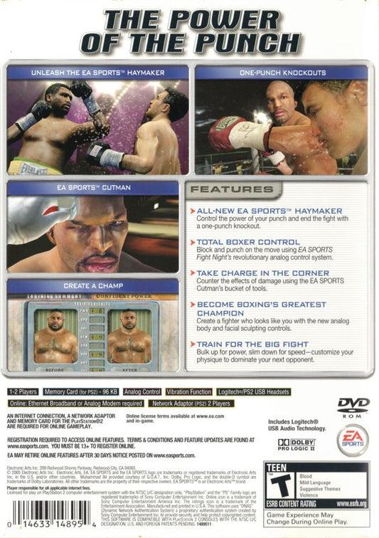 
Fight Night Round 2 | PlayStation 2 | back cover | Region: North America | source-country=United States | Data by MobyGames.com