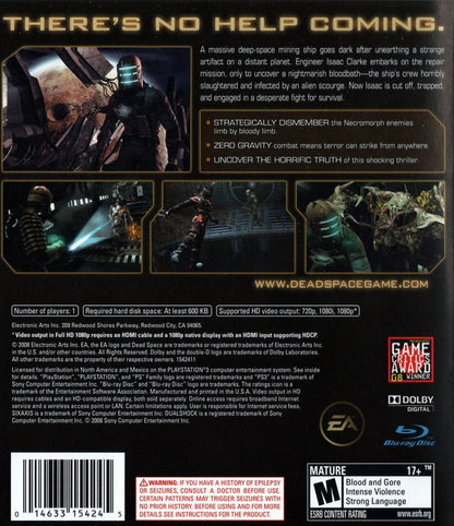 
Dead Space | PlayStation 3 | back cover | Data by MobyGames.com
