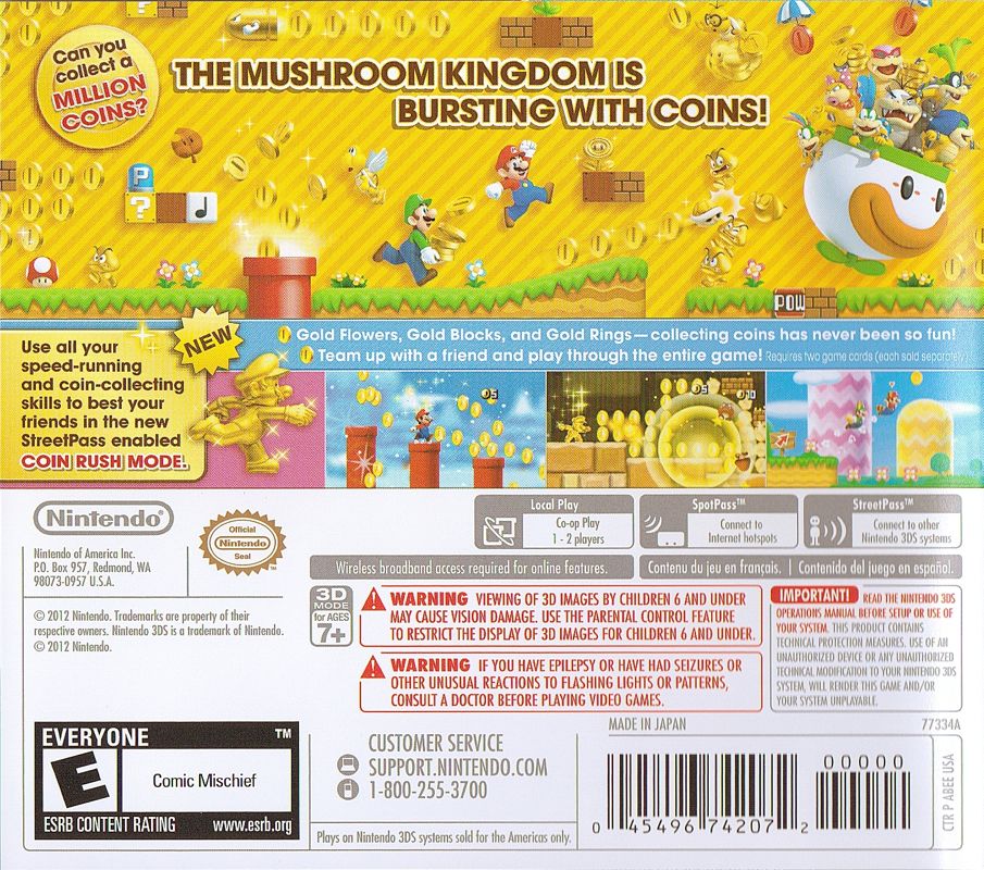 New Super Mario Bros. 2 | Nintendo 3DS | back cover | Data by MobyGames.com
