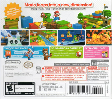 
Super Mario 3D Land | Nintendo 3DS | back cover | Data by MobyGames.com