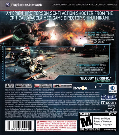 Vanquish | PlayStation 3 | back cover | region=North America | source-country=United States | zypher-v2 | moby-ad0105ae9bb1 | Data by MobyGames.com
