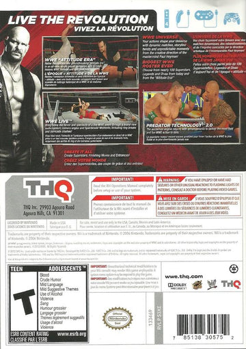 
WWE '13 | Wii | back cover | Region: North America | source-country=Canada | Data by MobyGames.com