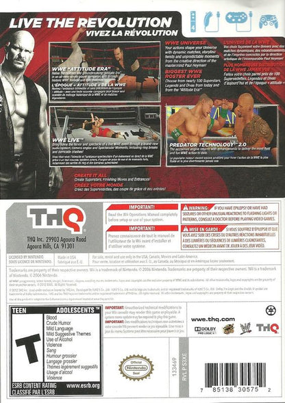 
WWE '13 | Wii | back cover | Region: North America | source-country=Canada | Data by MobyGames.com