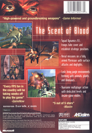 
Turok: Evolution | Xbox | back cover | Region: North America | source-country=Canada,United States | Data by MobyGames.com