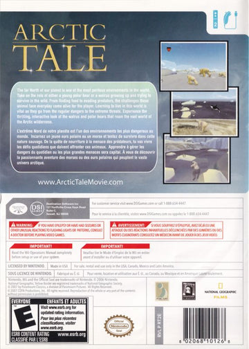 Arctic Tale | Wii | back cover | region=North America | source-country=Canada,Mexico,Other,United States | zypher-v2 | moby-8a320aabaeca | Data by MobyGames.com
