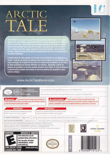 Arctic Tale | Wii | back cover | region=North America | source-country=Canada,Mexico,Other,United States | zypher-v2 | moby-8a320aabaeca | Data by MobyGames.com