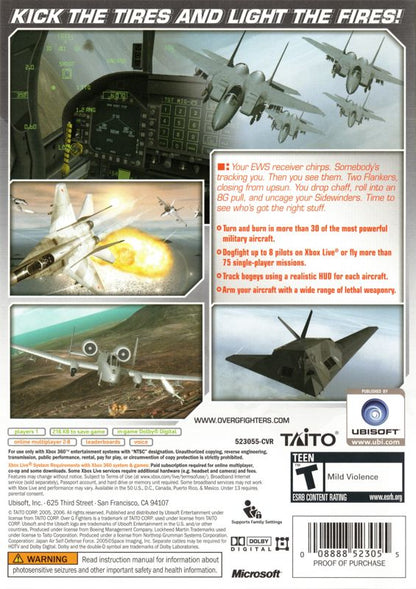 Over G Fighters | Xbox 360 | back cover | region=North America | source-country=Canada,United States | zypher-v2 | moby-b24bd8c197c6 | Data by MobyGames.com