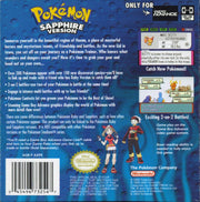 Pokémon Sapphire Version | Game Boy Advance | back cover | region=North America | source-country=United States | zypher-v2 | moby-4bca70d1baab | Data by MobyGames.com