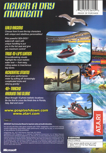 
Splashdown | Xbox | back cover | Data by MobyGames.com