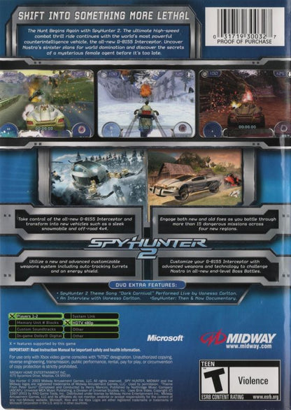 Spy Hunter 2 | Xbox | back cover | region=North America | source-country=United States | zypher-v2 | moby-dc68253e2028 | Data by MobyGames.com