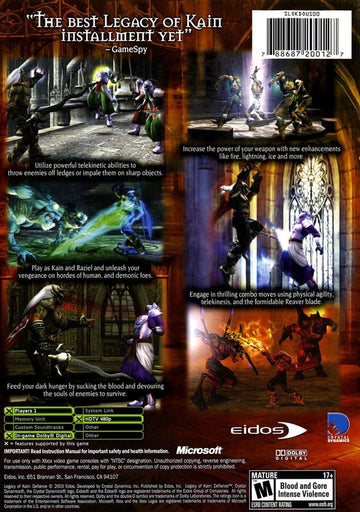 
Legacy of Kain: Defiance | Xbox | back cover | Data by MobyGames.com