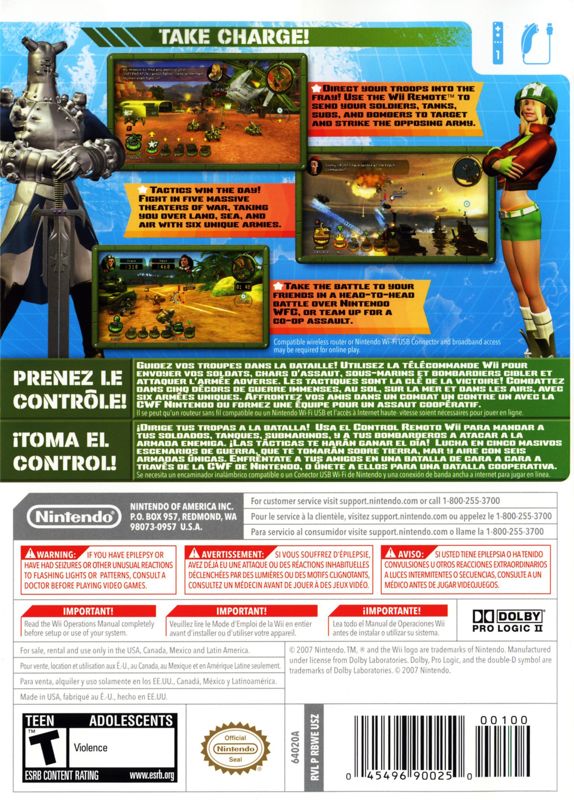 
BWii: Battalion Wars 2 | Wii | back cover | Data by MobyGames.com