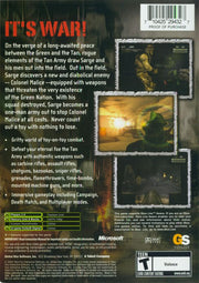Army Men: Sarge's War | Xbox | back cover | region=North America | source-country=United States | zypher-v2 | moby-95d6c67e97c2 | Data by MobyGames.com