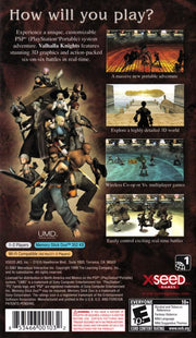 Valhalla Knights | PSP | back cover | region=North America | source-country=United States | zypher-v2 | moby-1ac3b2e30272 | Data by MobyGames.com