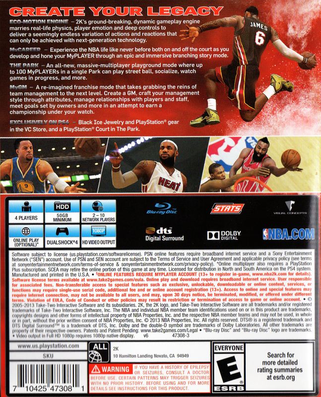
NBA 2K14 | PlayStation 4 | back cover | Data by MobyGames.com