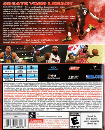 
NBA 2K14 | PlayStation 4 | back cover | Data by MobyGames.com