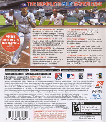 
Major League Baseball 2K8 | PlayStation 3 | back cover | Data by MobyGames.com
