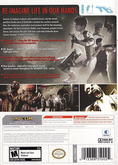 
Resident Evil: The Umbrella Chronicles | Wii | back cover | Data by MobyGames.com