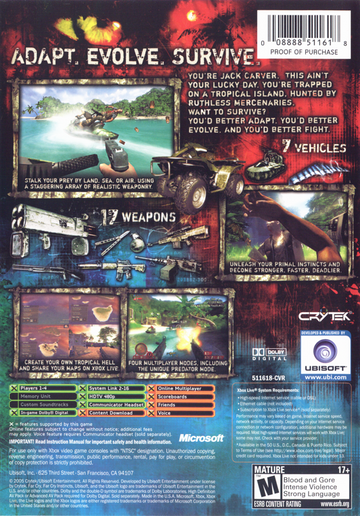 
Far Cry: Instincts | Xbox | back cover | Data by MobyGames.com