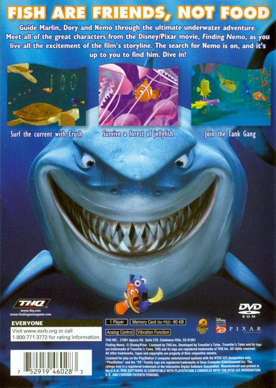 
Disney•Pixar Finding Nemo | PlayStation 2 | back cover | Data by MobyGames.com
