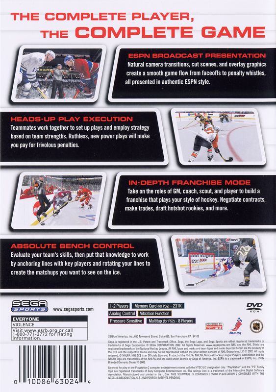 NHL 2K3 | PlayStation 2 | back cover | region=North America | source-country=Canada,United States | zypher-v2 | moby-9684d3f829e8 | Data by MobyGames.com