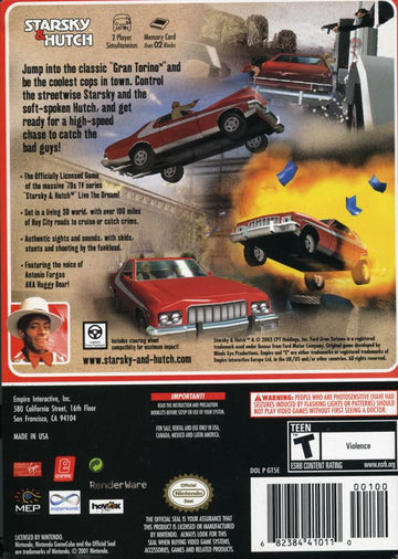 Starsky & Hutch | GameCube | back cover | region=North America | source-country=United States | zypher-v2 | moby-119ec70bb359 | Data by MobyGames.com
