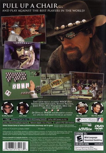
World Series of Poker | PlayStation 2 | back cover | Region: North America | source-country=United States | Data by MobyGames.com