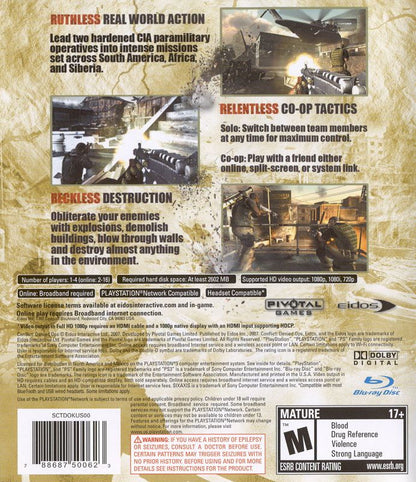 
Conflict: Denied Ops | PlayStation 3 | back cover | Region: North America | source-country=Canada,Mexico,United States | Data by MobyGames.com