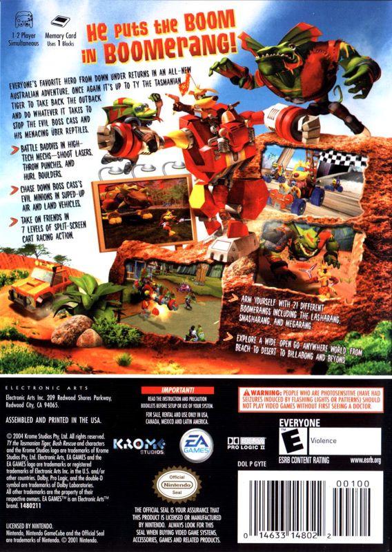 
Ty the Tasmanian Tiger 2: Bush Rescue | GameCube | back cover | Data by MobyGames.com