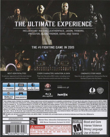 
Mortal Kombat XL | PlayStation 4 | back cover | Data by MobyGames.com