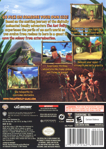
The Ant Bully | GameCube | back cover | Data by MobyGames.com