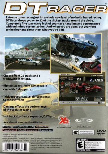 
DT Racer | PlayStation 2 | back cover | Data by MobyGames.com