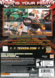 Tekken 6 | Xbox 360 | back cover | region=North America | source-country=United States | zypher-v2 | moby-665404b9f0b7 | Data by MobyGames.com